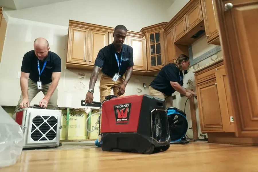 Coastal Water Restoration technician on a League City water damage job