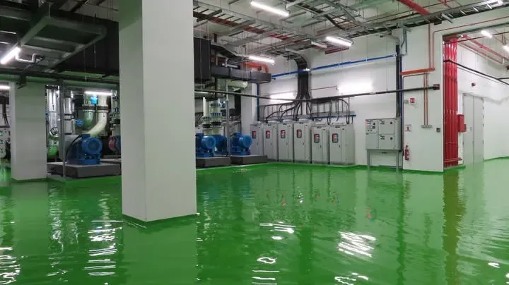 Standing water across the floor of a League City commercial space